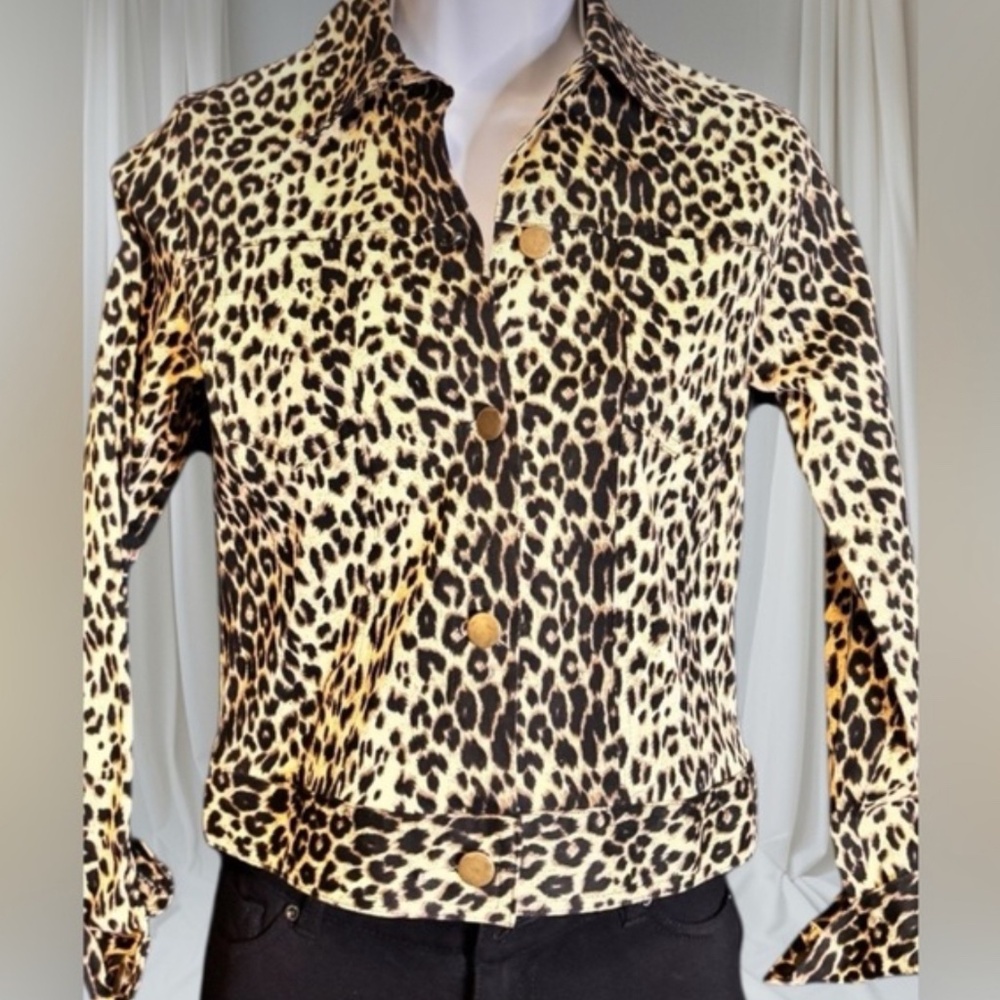 Harlow Women's Leopard Print Stretch Fabric Jacket Petite Small
